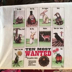 Ten Most Wanted garden pests t-shirt NEW